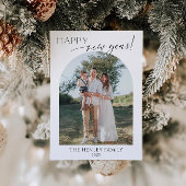 Minimalist Happy New Year Holiday Card Kaart