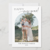 Minimalist Happy New Year Holiday Card Kaart (Voorkant)