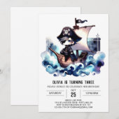 Minimalist Happy Pirate Verjaardag Kaart (Voorkant / Achterkant)