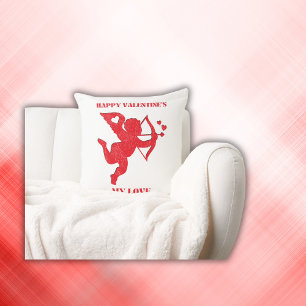 Minimalist Happy Valentijns's Mijn liefde op wit   Kussen