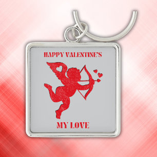 Minimalist Happy Valentijns's My Love on Grey   Sleutelhanger