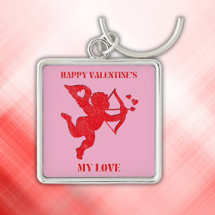 Minimalist Happy Valentijns's My Love on Pink   Sleutelhanger