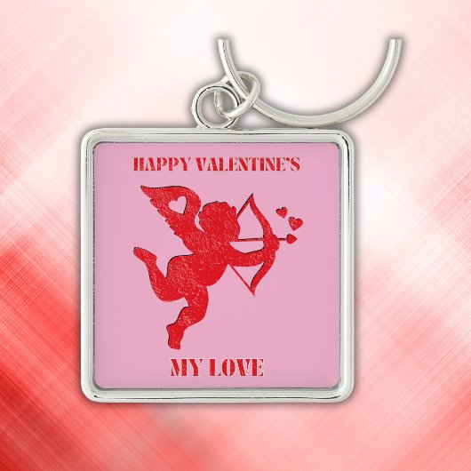 Minimalist Happy Valentijns's My Love on Pink | Sleutelhanger