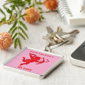 Minimalist Happy Valentijns's My Love on Pink | Sleutelhanger (Zijkant)