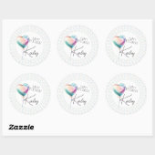 Minimalist Heart Balloon Pastel Happy Birthday  Ronde Sticker (Vel)