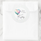 Minimalist Heart Balloon Pastel Happy Birthday  Ronde Sticker (Tas)