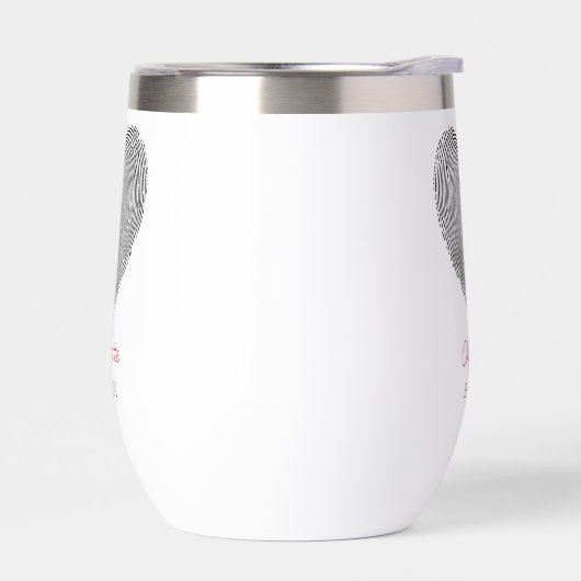 Minimalist Heart Fingerprint Personalized Name (Links)