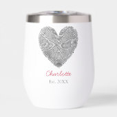 Minimalist Heart Fingerprint Personalized Name  (Voorkant)