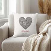 Minimalist Heart Fingerprint Personalized Name Kussen