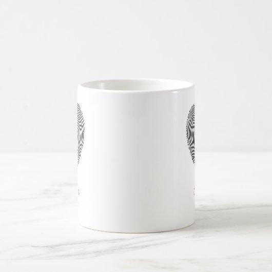 Minimalist Heart Fingerprint Personalized Name Mug Koffiemok (Center)