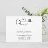 Minimalist Heart House Sleutel Nieuw Adres Verhuiz Aankondiging (Staand voorkant)