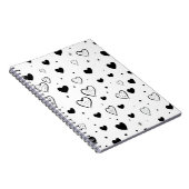 Minimalist Heart Notebook – Black and White Cute Notitieboek (Rechterzijde)