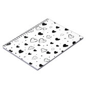 Minimalist Heart Notebook – Black and White Cute Notitieboek (Linkerzijde)