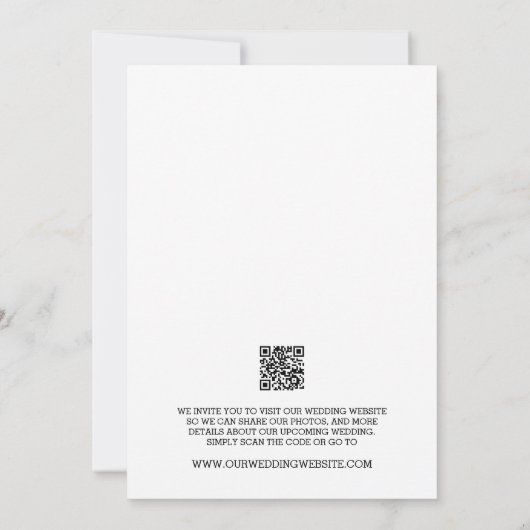 Minimalist Heart One Photo Wedding slaat de datum  Kaart (Achterkant)