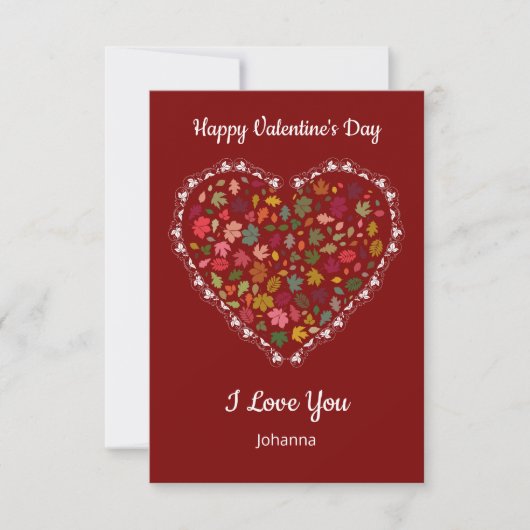 Minimalist Heart Red Valentine's Day Card – Custom Bedankkaart (Voorkant)