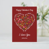 Minimalist Heart Red Valentine's Day Card – Custom Bedankkaart (Staand voorkant)