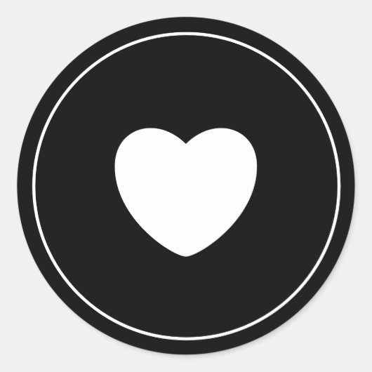 Minimalist Heart Sticker | Black (Voorkant)