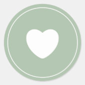 Minimalist Heart Sticker | Seafoam Green (Voorkant)