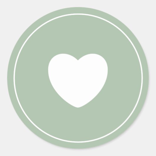 Minimalist Heart Sticker | Seafoam Green (Voorkant)