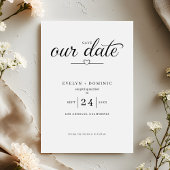 Minimalist Heart Typography Elegant Wedding Save The Date