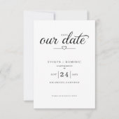 Minimalist Heart Typography Elegant Wedding Save The Date (Voorkant)