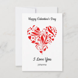 Minimalist Heart Valentine's Day Card – Custom Bedankkaart