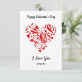 Minimalist Heart Valentine's Day Card – Custom Bedankkaart (Staand voorkant)