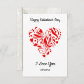 Minimalist Heart Valentine's Day Card – Custom Bedankkaart (Voorkant / Achterkant)