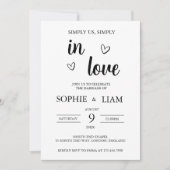 Minimalist Heart Wedding Invitation Kaart (Voorkant)