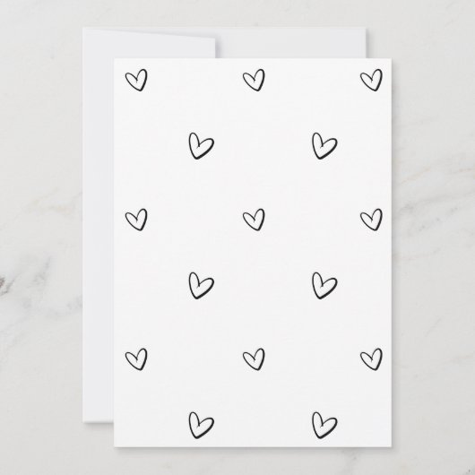 Minimalist Heart Wedding Invitation Kaart (Achterkant)