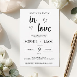 Minimalist Heart Wedding Invitation Kaart