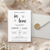 Minimalist Heart Wedding Invitation Kaart