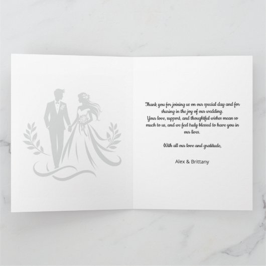 Minimalist Heart Wedding Thank You Card – Custom Bedankkaart (Binnen)