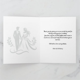 Minimalist Heart Wedding Thank You Card – Custom Bedankkaart