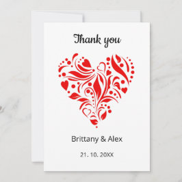 Minimalist Heart Wedding Thank You Card – Custom Bedankkaart