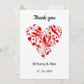 Minimalist Heart Wedding Thank You Card – Custom Bedankkaart (Voorkant / Achterkant)