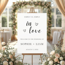 Minimalist Heart Wedding Welcome Sign