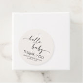 Minimalist Hello Baby Baby Shower Bedankjes Labels (In situ)