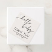 Minimalist Hello Baby Baby Shower Bedankjes Labels (In situ)