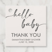 Minimalist Hello Baby Baby Shower Bedankjes Labels (Voorkant)