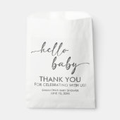 Minimalist Hello Baby Baby Shower Bedankzakje (Voorkant)