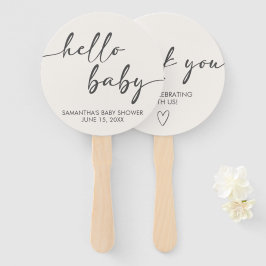 Minimalist Hello Baby Baby Shower Handwaaier