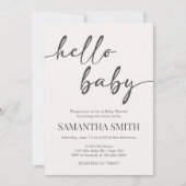 Minimalist Hello Baby Baby Shower Kaart (Voorkant)