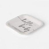 Minimalist Hello Baby Baby Shower Papieren Bordje (Gebogen)