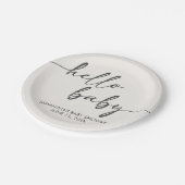 Minimalist Hello Baby Baby Shower Papieren Bordje (Gekanteld)