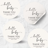 Minimalist Hello Baby Baby Shower Ronde Sticker