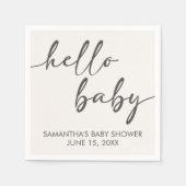 Minimalist Hello Baby Baby Shower Servet (Voorkant)