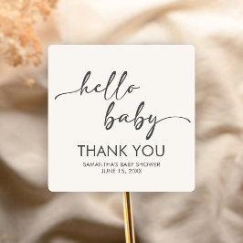 Minimalist Hello Baby Baby Shower Vierkante Sticker