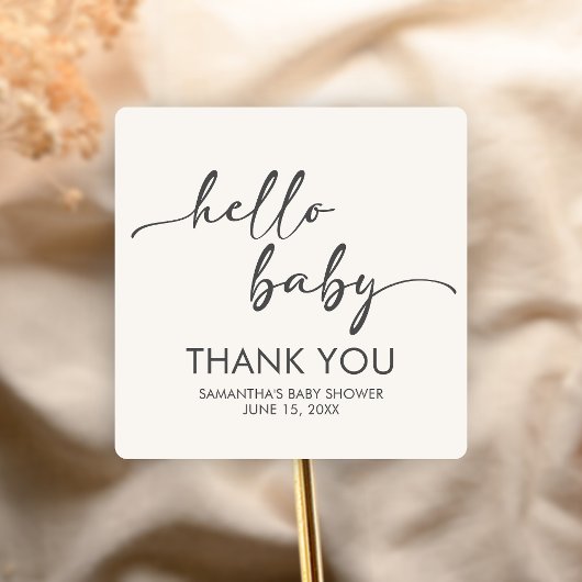 Minimalist Hello Baby Baby Shower Vierkante Sticker