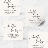 Minimalist Hello Baby Baby Shower Vierkante Sticker